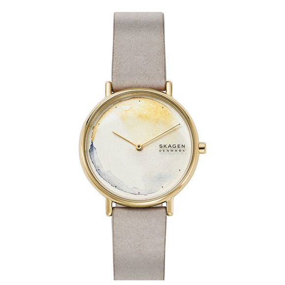 Skagen Accessories - Skagen Slim Gray Leather Strap 36 MM